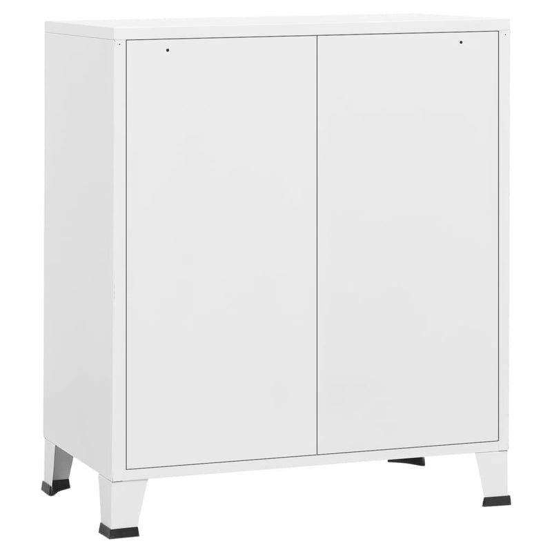 White Metal Industrial Drawer Cabinet 30.7x15.7x36.6