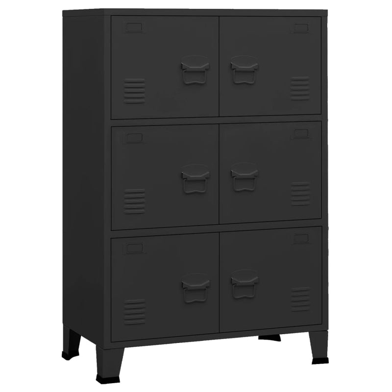 29.5x15.7x45.3 Industrial Storage Chest in Black Metal