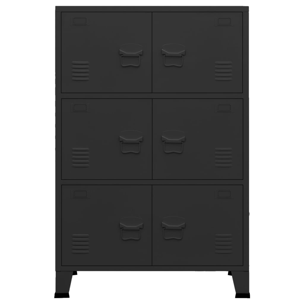 29.5x15.7x45.3 Industrial Storage Chest in Black Metal