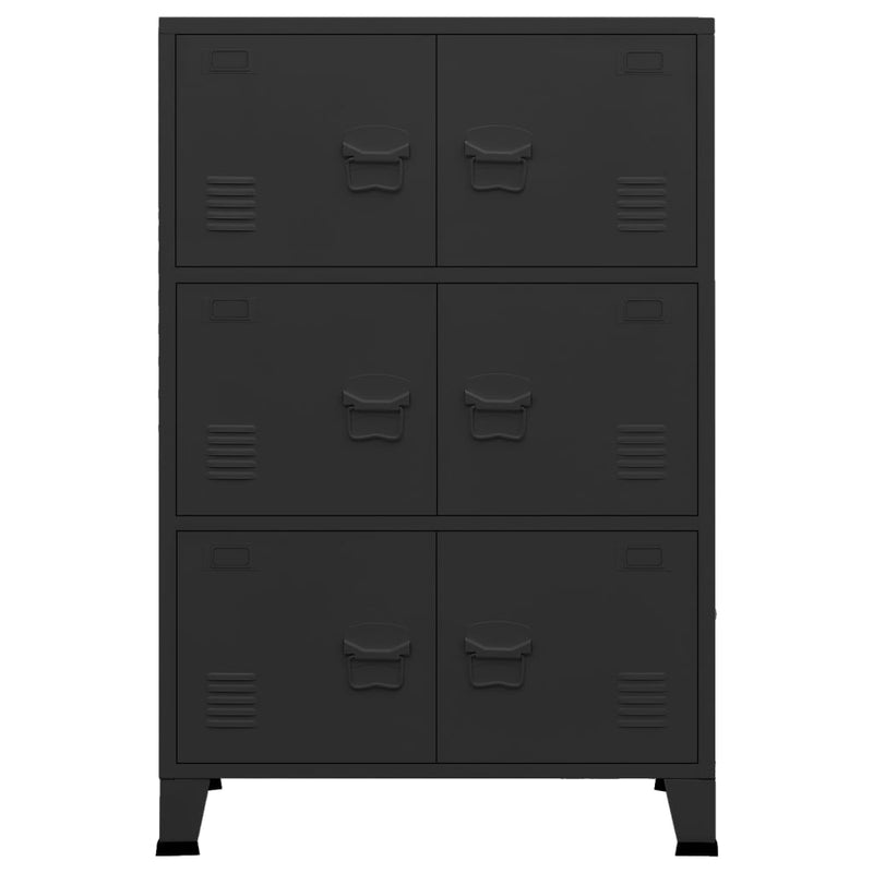 29.5x15.7x45.3 Industrial Storage Chest in Black Metal