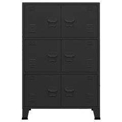 29.5x15.7x45.3 Industrial Storage Chest in Black Metal