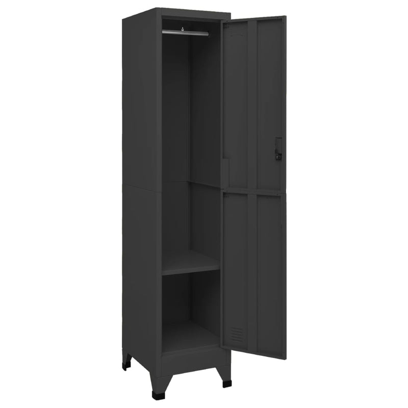 Locker Cabinet Anthracite 15x17.7x70.9 Steel