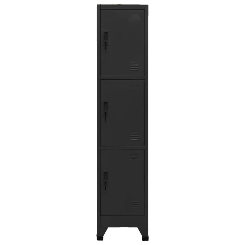 Locker Cabinet Black 15x17.7x70.9 Steel