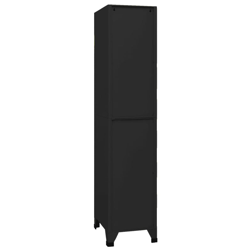 Locker Cabinet Black 15x17.7x70.9 Steel