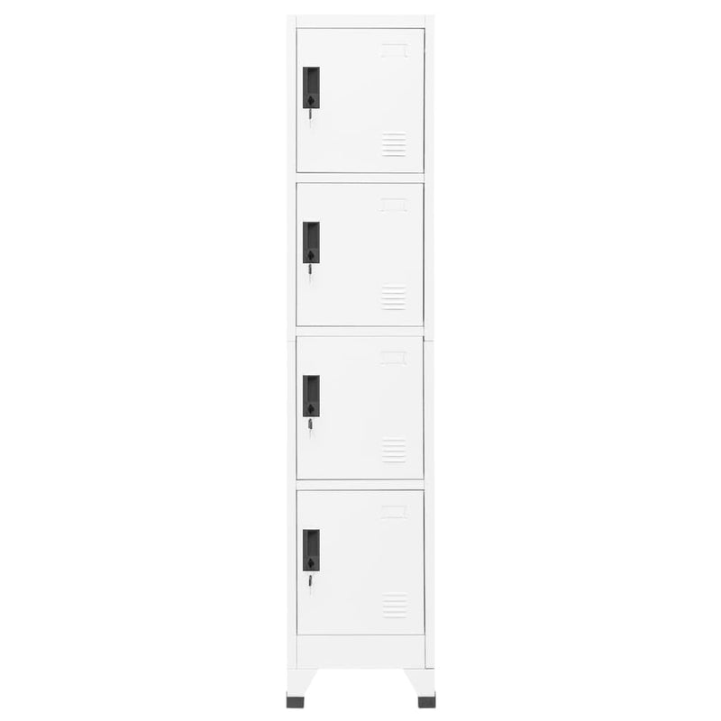 White Steel Locker Cabinet 15x17.7x70.9 Durable Storage