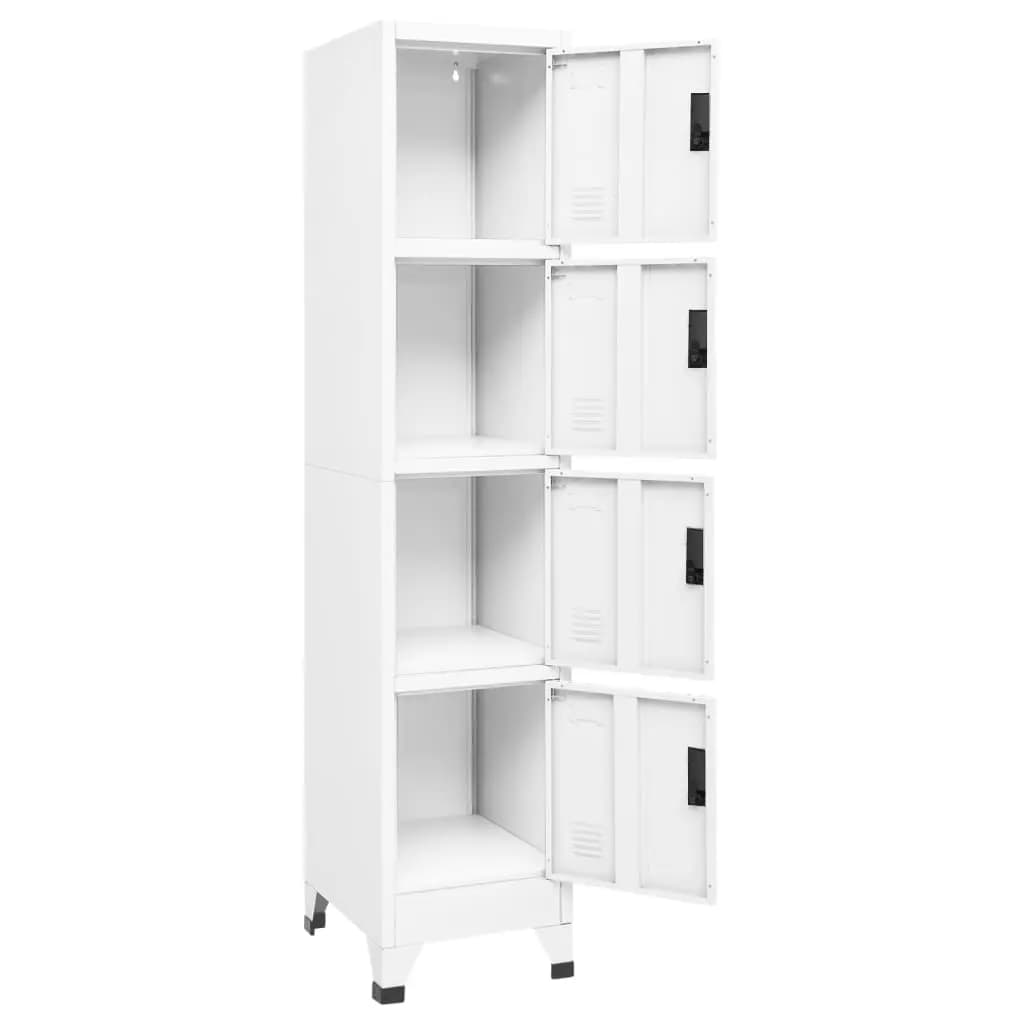 White Steel Locker Cabinet 15x17.7x70.9 Durable Storage