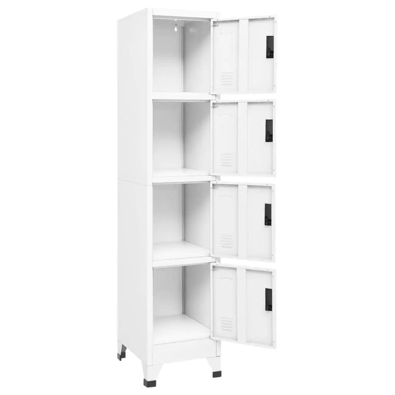 White Steel Locker Cabinet 15x17.7x70.9 Durable Storage