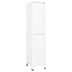 White Steel Locker Cabinet 15x17.7x70.9 Durable Storage