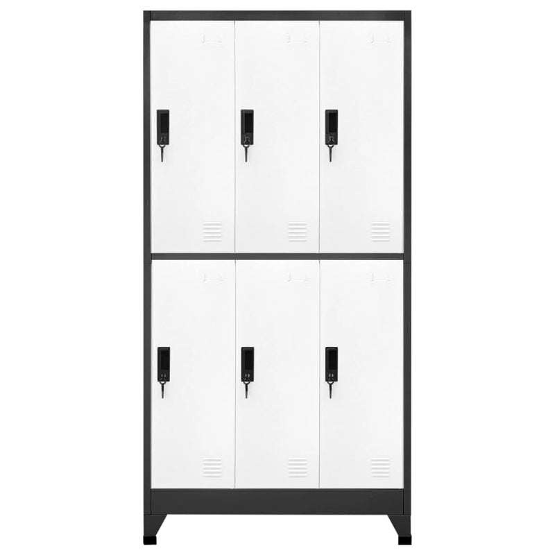 35.4x17.7x70.9 Steel Locker Cabinet Anthracite and White