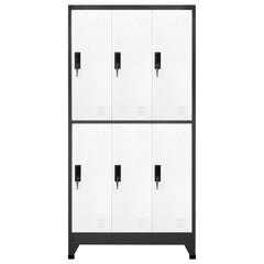 35.4x17.7x70.9 Steel Locker Cabinet Anthracite and White