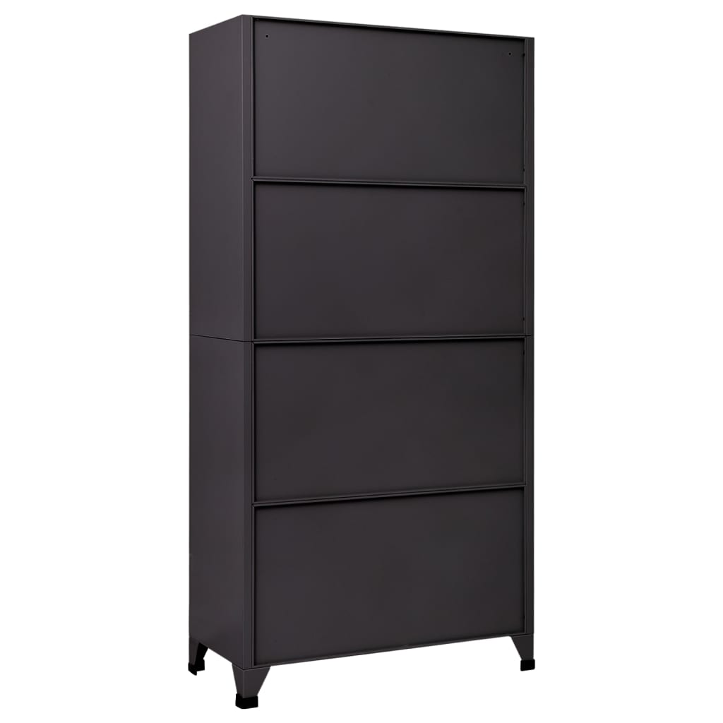 35.4x17.7x70.9 Steel Locker Cabinet Anthracite and White