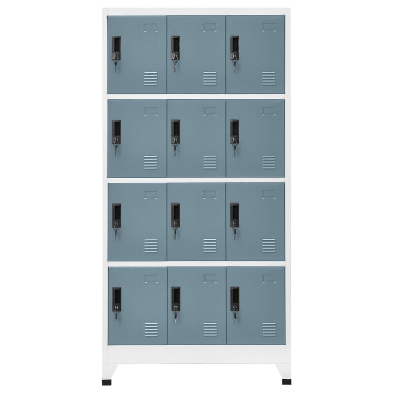 Locker Cabinet Light Gray and Dark Gray 35.4x17.7x70.9 Steel