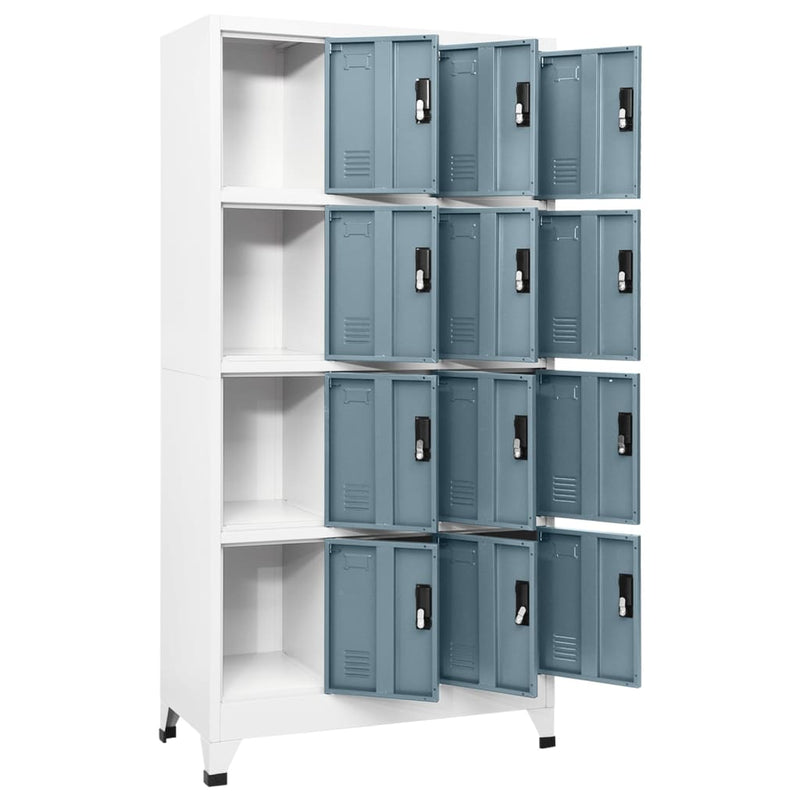 Locker Cabinet Light Gray and Dark Gray 35.4x17.7x70.9 Steel