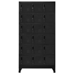 Black Steel Locker Cabinet 35.4x15.7x70.9 inches