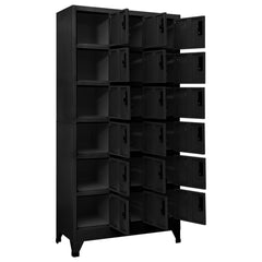 Black Steel Locker Cabinet 35.4x15.7x70.9 inches