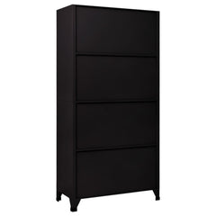 Black Steel Locker Cabinet 35.4x15.7x70.9 inches