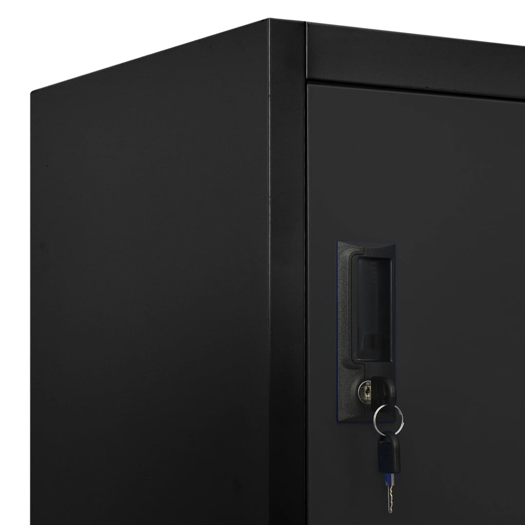 Black Steel Locker Cabinet 35.4x15.7x70.9 inches