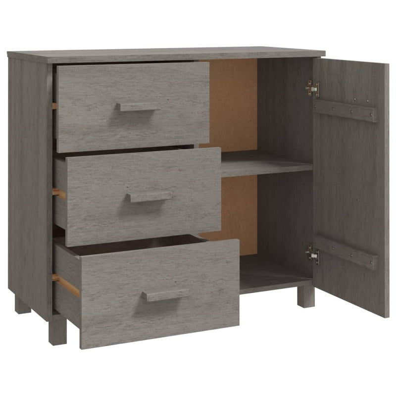 Sideboard HAMAR Light Gray 35.4x15.7x31.5 Solid Pinewood