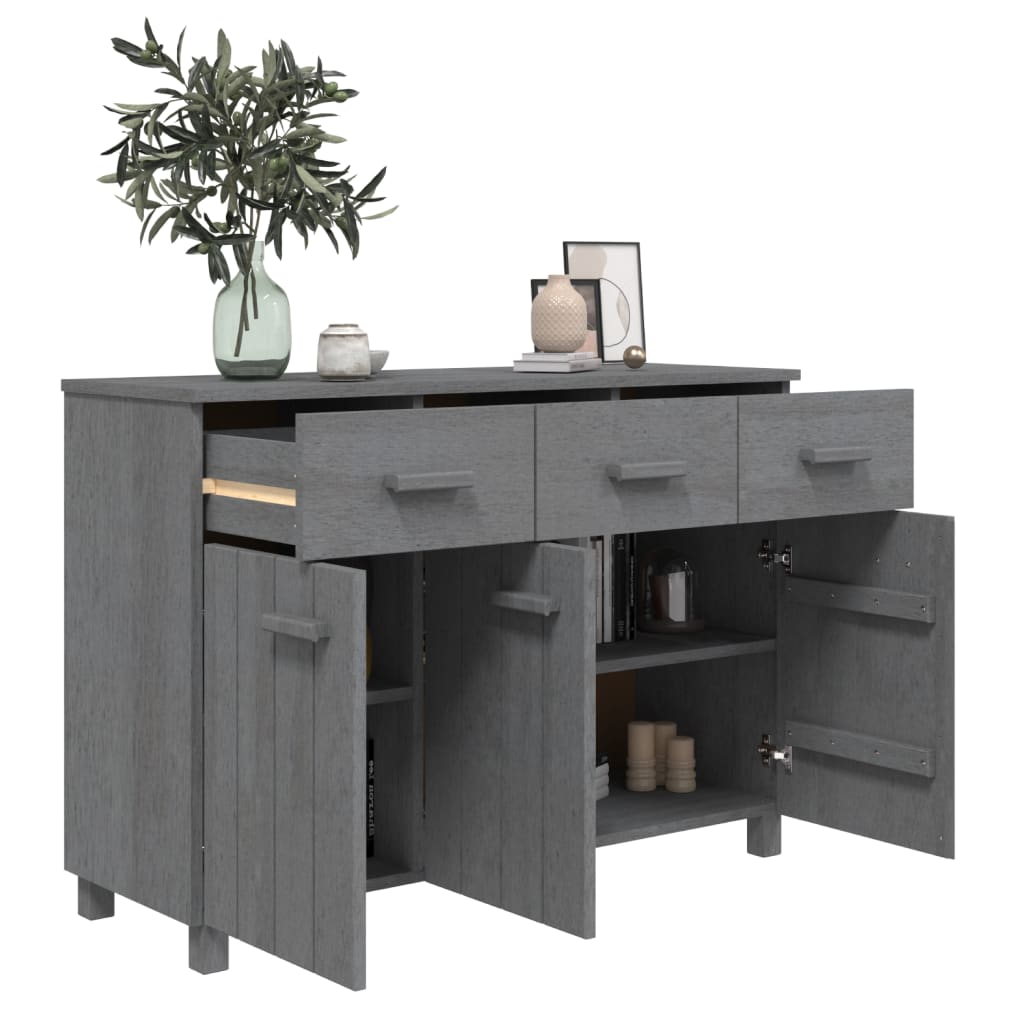 44.5x15.7x31.5 Dark Gray Sideboard HAMAR Solid Wood Pine