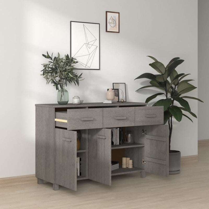 Sideboard HAMAR Light Gray 44.5x15.7x31.5 Solid Wood Pine