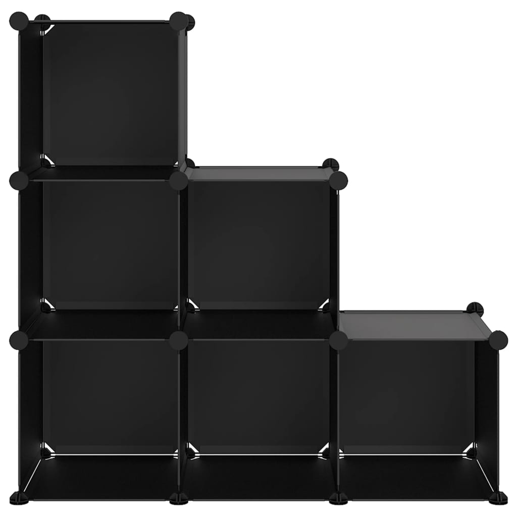 Storage Cube Organizer with 6 Cubes Black PP