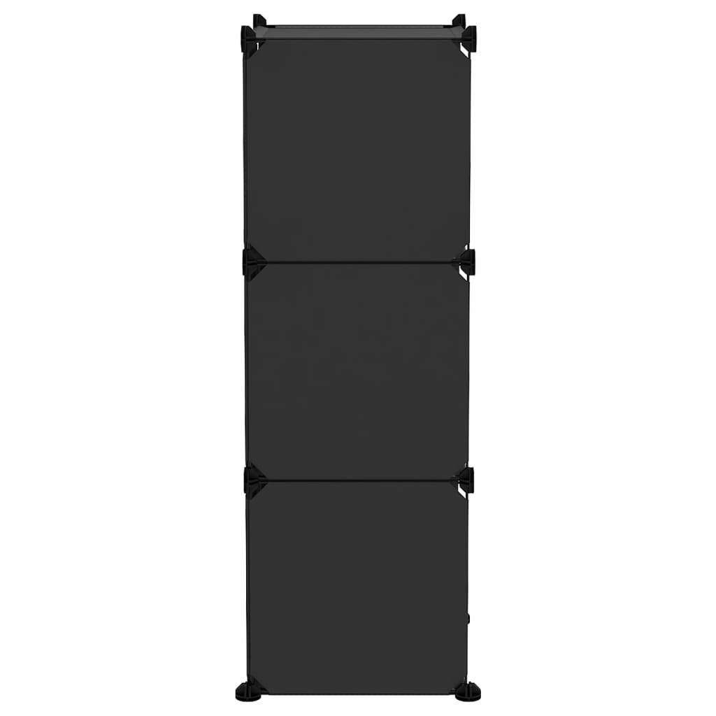 Storage Cube Organizer with 6 Cubes Black PP