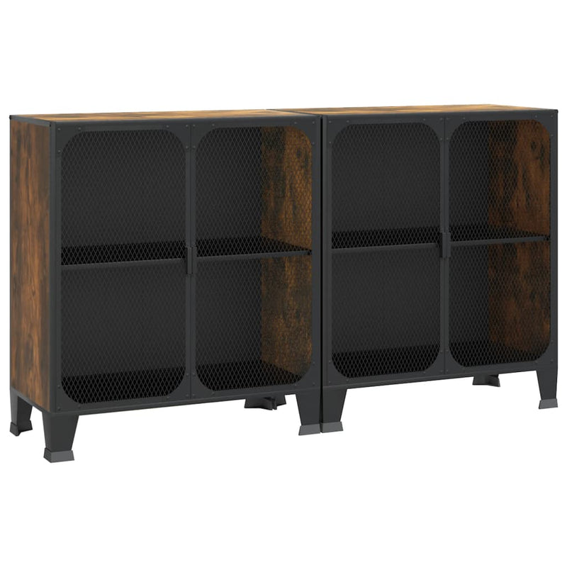 Storage Cabinets 2 pcs Rustic Brown 28.3x14.2x32.3