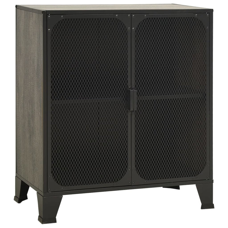 Storage Cabinets 2 pcs Gray 28.3x14.2x32.3 Metal and MDF