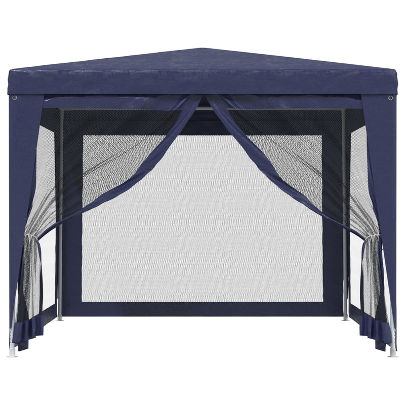 Blue Party Tent with 4 Mesh Sidewalls 9.8 x 9.8 Feet