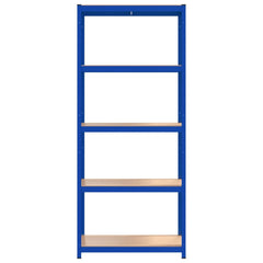 5-Layer Shelves 3 pcs Blue Steel and Engineered Wood