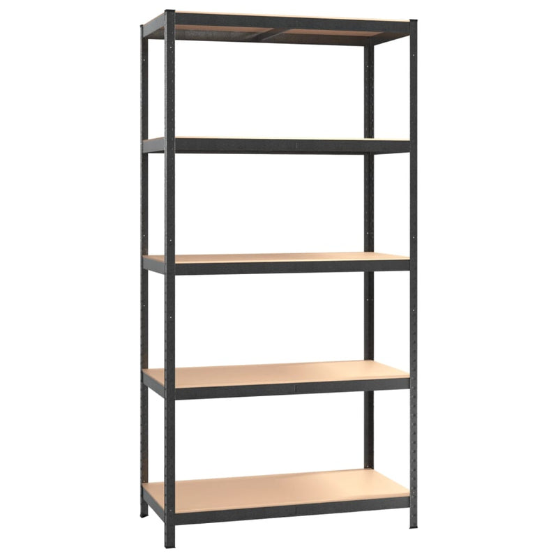 5-Layer Heavy-duty Shelf Gray Steel and Engineered Wood