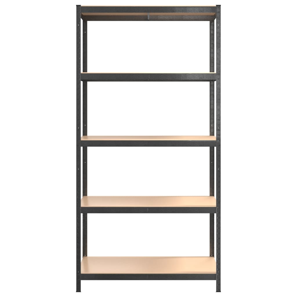 5-Layer Heavy-duty Shelf Gray Steel and Engineered Wood