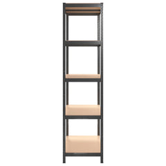 5-Layer Heavy-duty Shelf Gray Steel and Engineered Wood