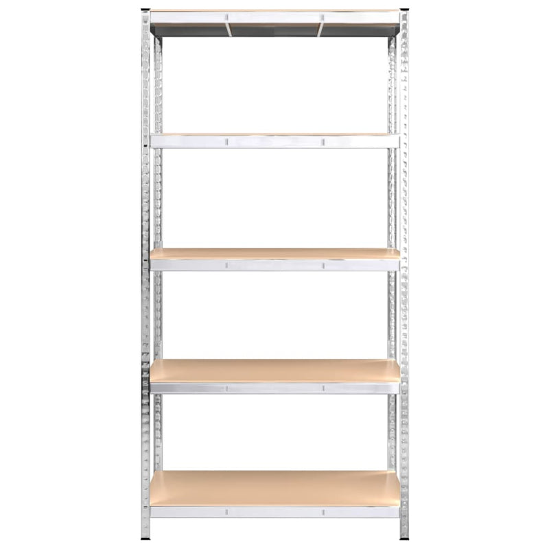 Layer Storage Shelf Silver Steel and Engineered Wood