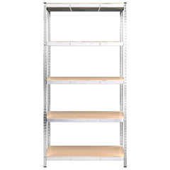 Layer Storage Shelf Silver Steel and Engineered Wood