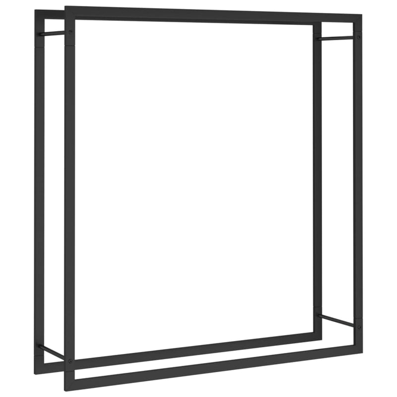 43.3"x11"x45.7" Firewood Rack in Matt Black Steel