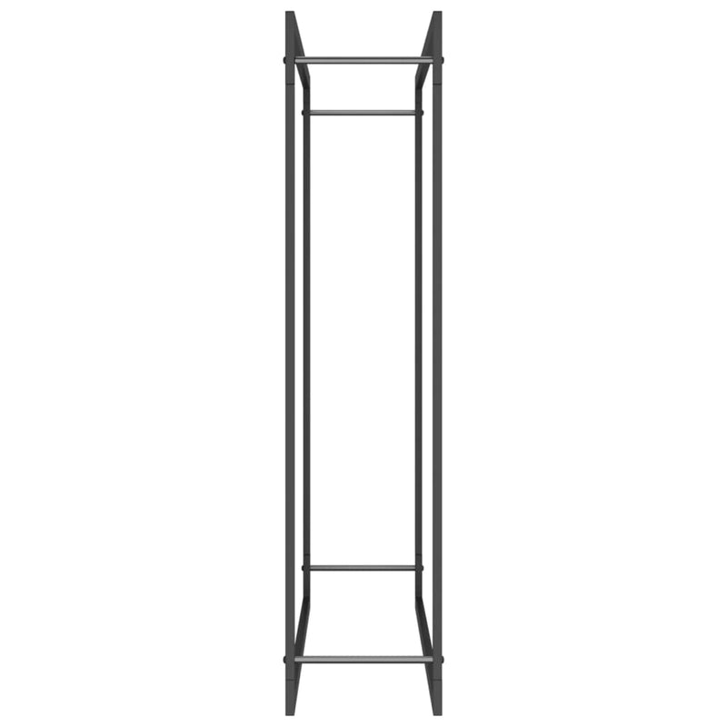 43.3"x11"x45.7" Firewood Rack in Matt Black Steel