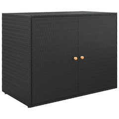 Black Poly Rattan Garden Storage Cabinet 39.4x21.9x31.5