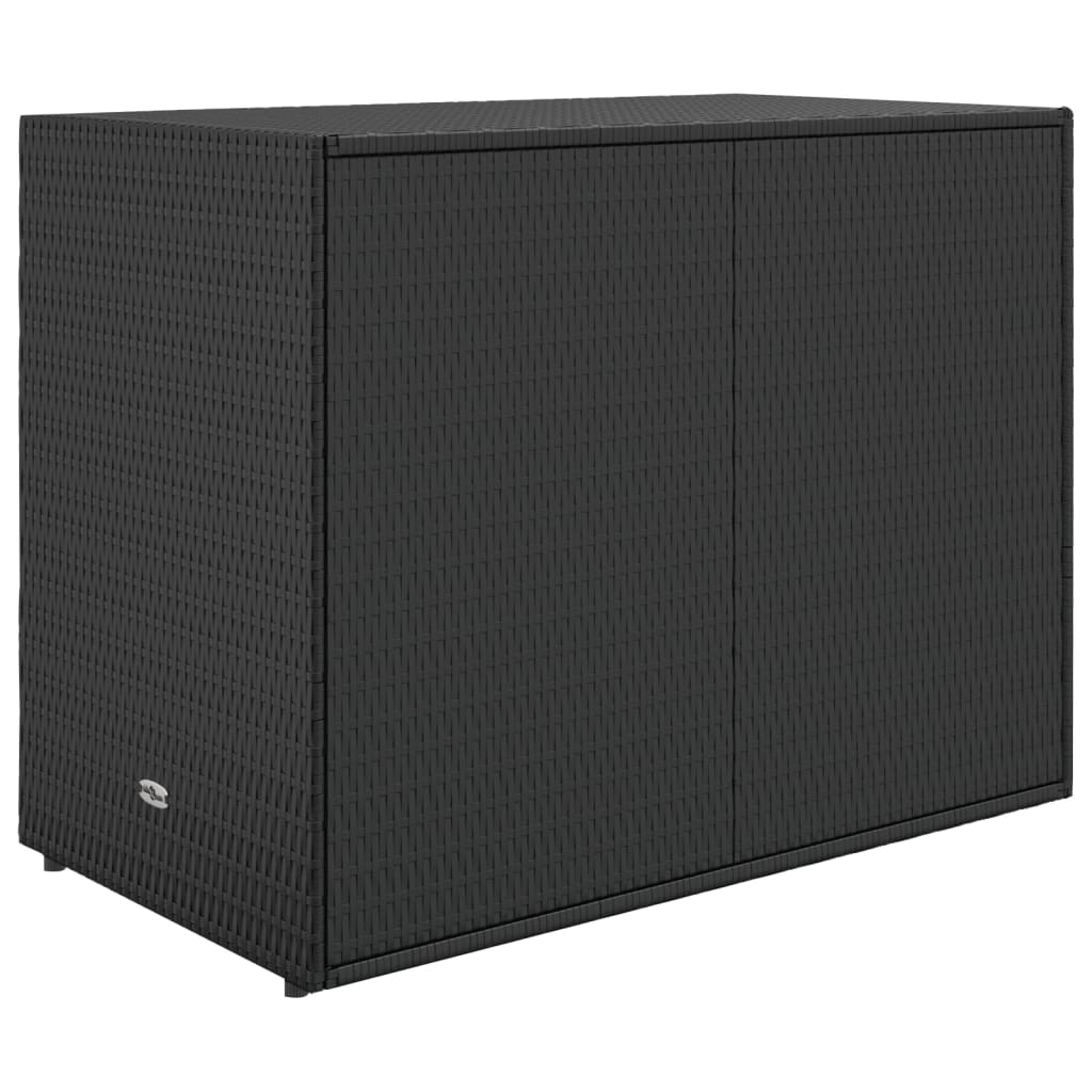 Black Poly Rattan Garden Storage Cabinet 39.4x21.9x31.5