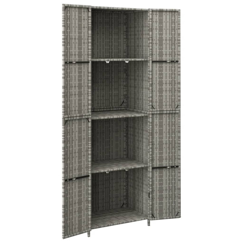 Garden Storage Cabinet Gray 23.2x15.7x70.9 Poly Rattan