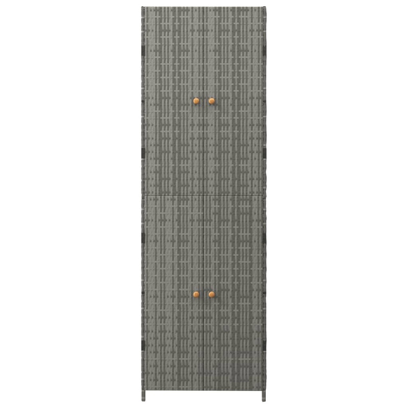 Garden Storage Cabinet Gray 23.2x15.7x70.9 Poly Rattan