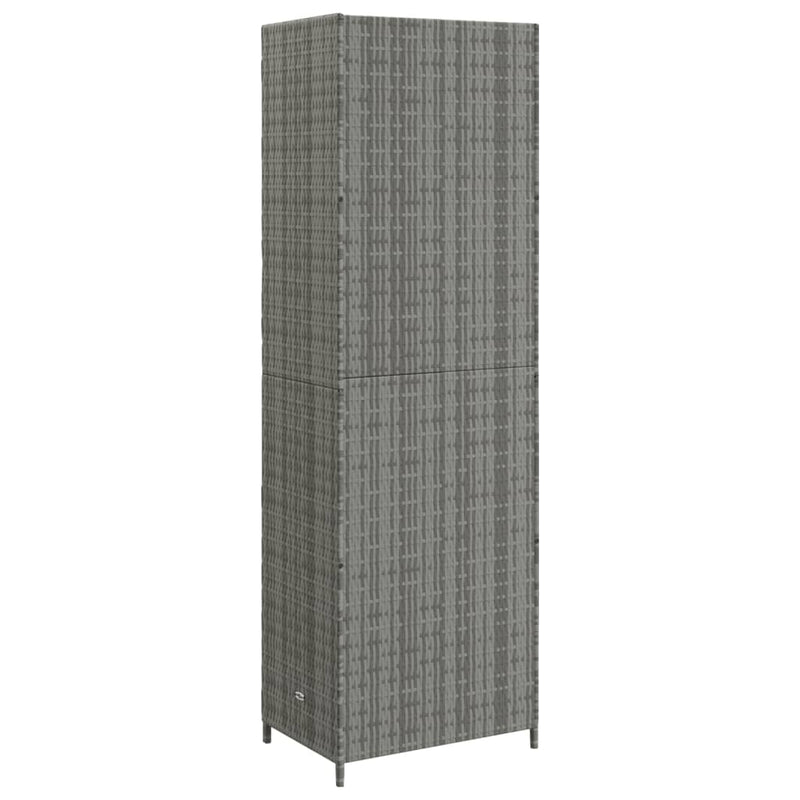 Garden Storage Cabinet Gray 23.2x15.7x70.9 Poly Rattan