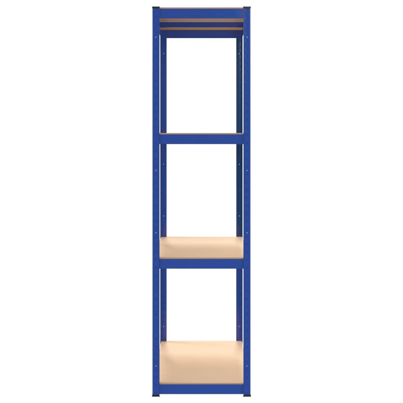 4-Layer Shelves 3 pcs Blue Steel and Engineered Wood