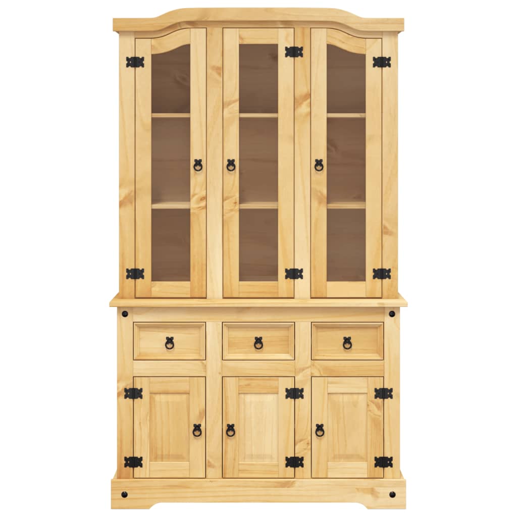 44.1x16.9x77.2 Solid Wood Highboard in Corona Brown