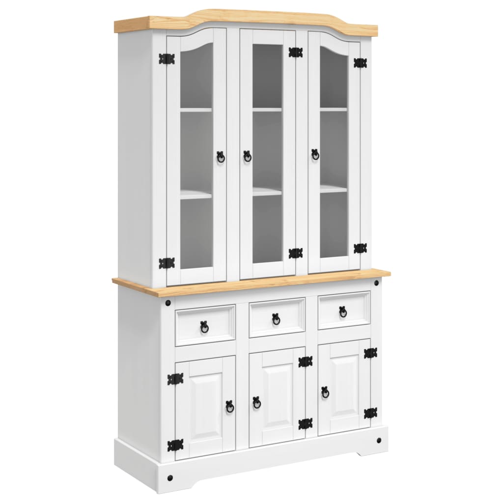 44.1x16.9x77.2 Highboard in White Solid Wood