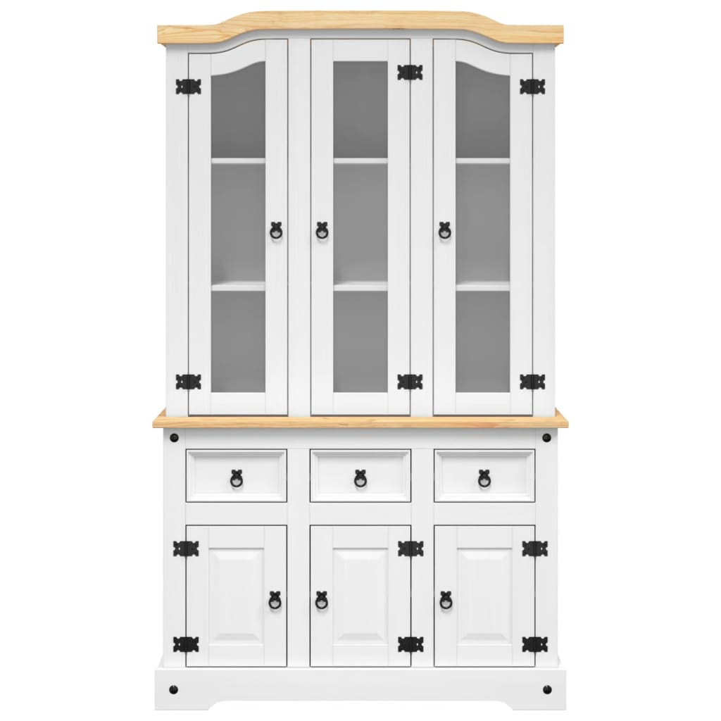 44.1x16.9x77.2 Highboard in White Solid Wood