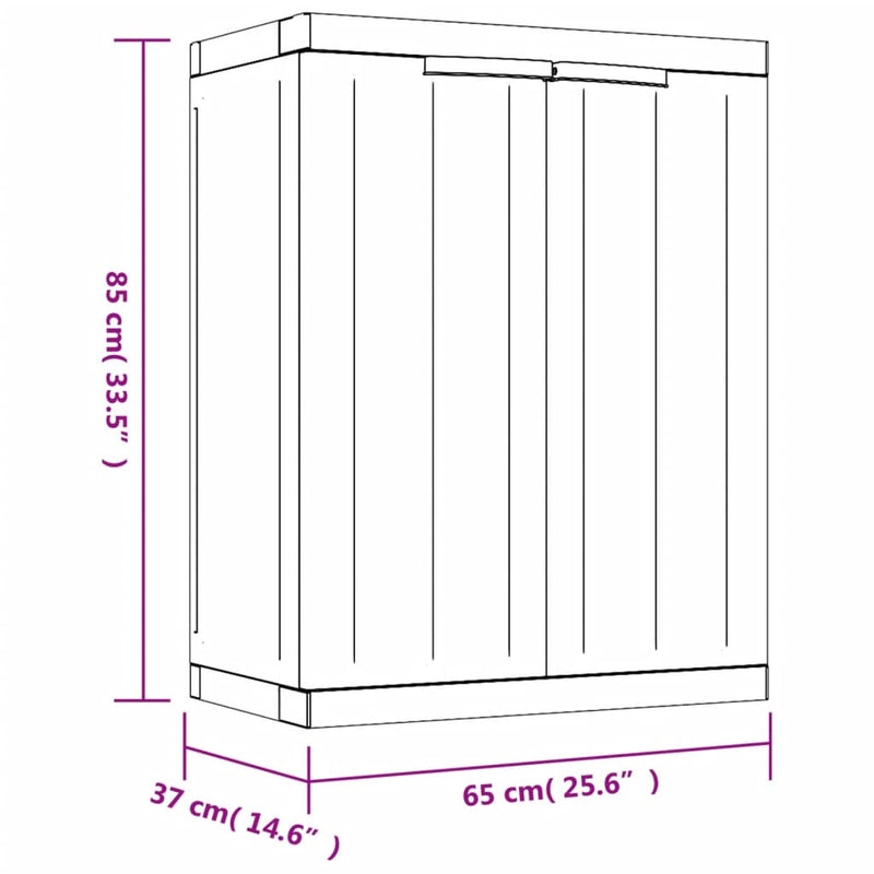 Outdoor Storage Cabinet Black 25.6x14.6x33.5 PP