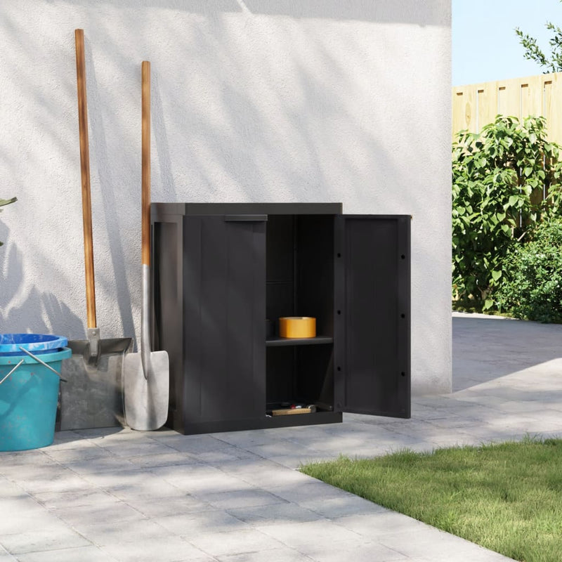 Outdoor Storage Cabinet Black 25.6x14.6x33.5 PP