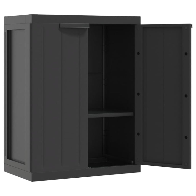 Outdoor Storage Cabinet Black 25.6x14.6x33.5 PP