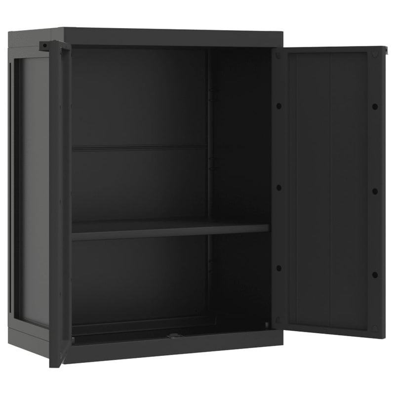 Outdoor Storage Cabinet Black 25.6x14.6x33.5 PP